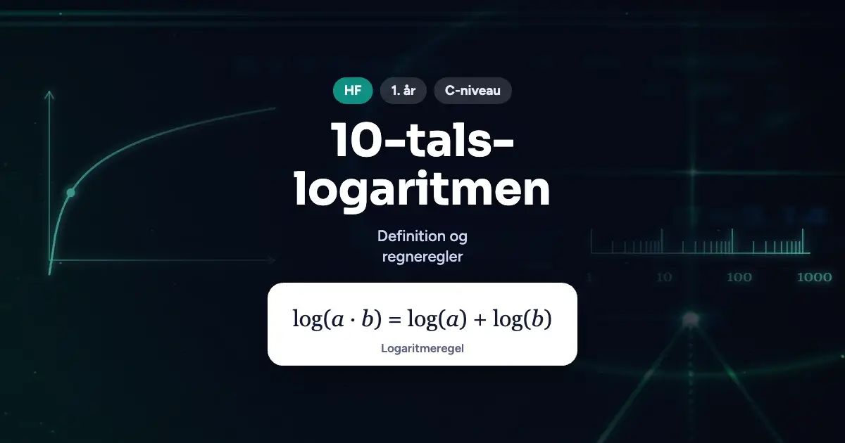 Kursusbillede: 10-talslogaritmen – HF, 1. år, C-niveau