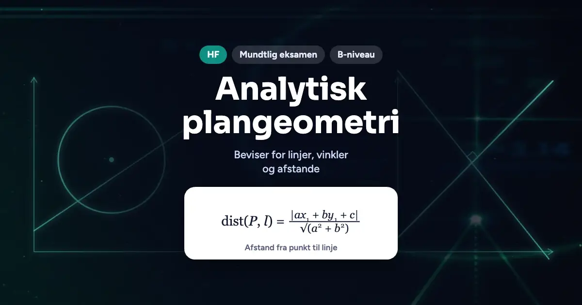 Kursusbillede: Analytisk plangeometri – HF, Mundtlig eksamen, B-niveau