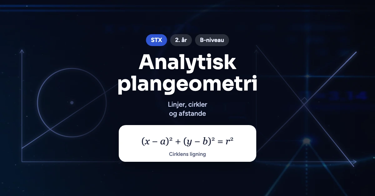 Kursusbillede: Analytisk plangeometri – STX, 2. år, B-niveau