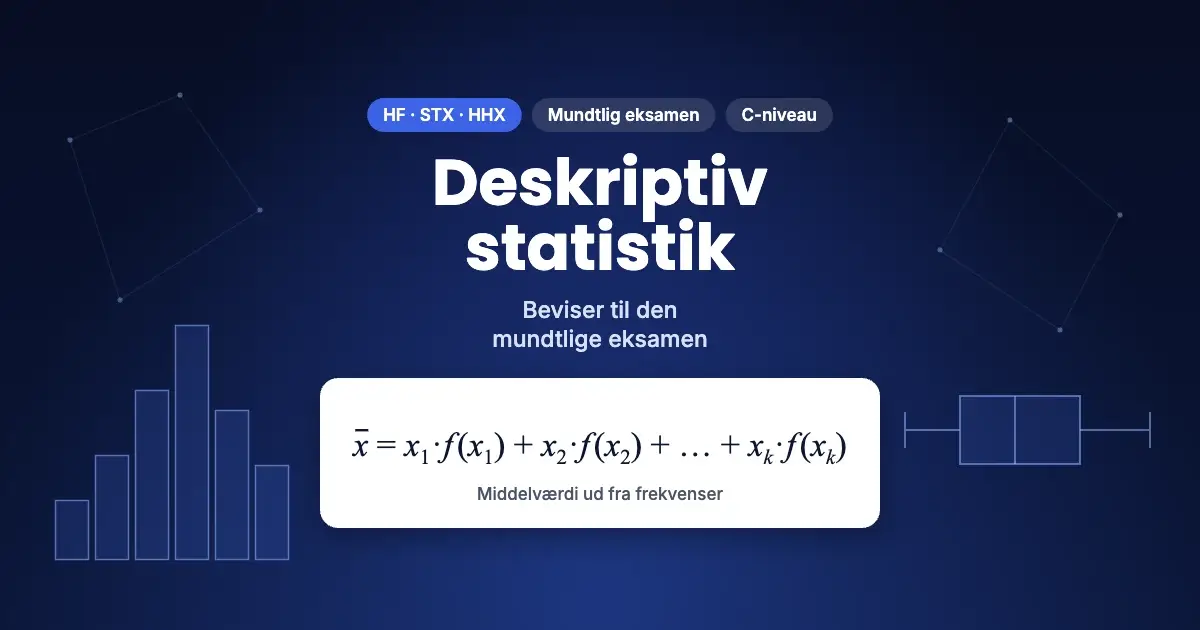 Beviser: Deskriptiv statistik – middelværdi ud fra frekvenser