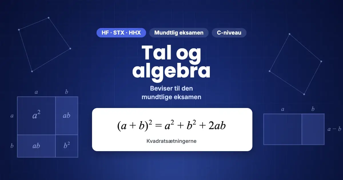 Beviser: Tal og algebra – de tre kvadratsætninger