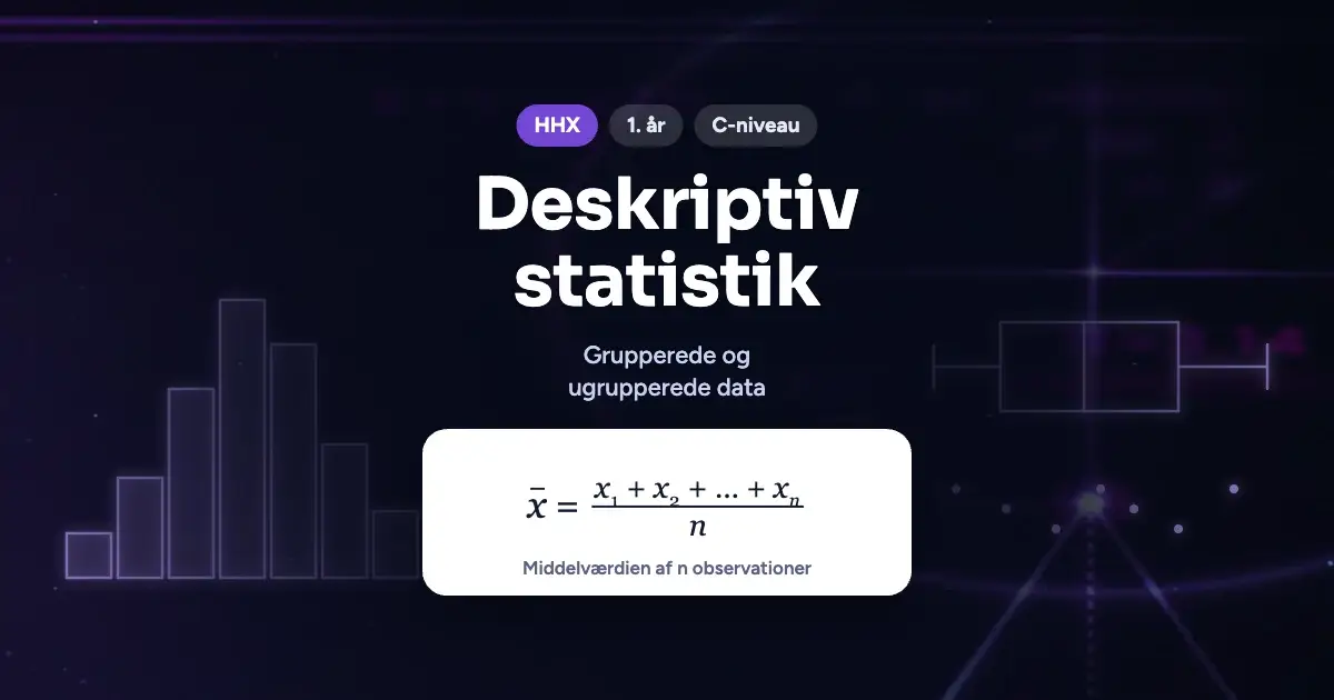 Kursusbillede: Deskriptiv statistik – HHX, 1. år, C-niveau