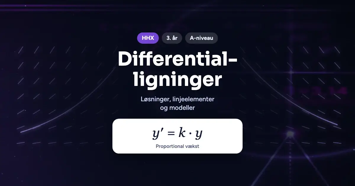 Kursusbillede: Differentialligninger – HHX, 3. år, A-niveau