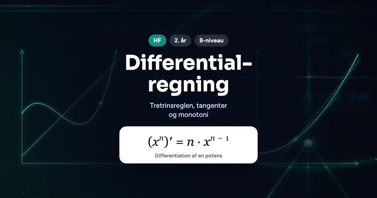 Kursusbillede: Differentialregning – HF, 2. år, B-niveau