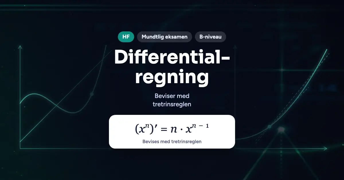 Kursusbillede: Differentialregning – HF, Mundtlig eksamen, B-niveau