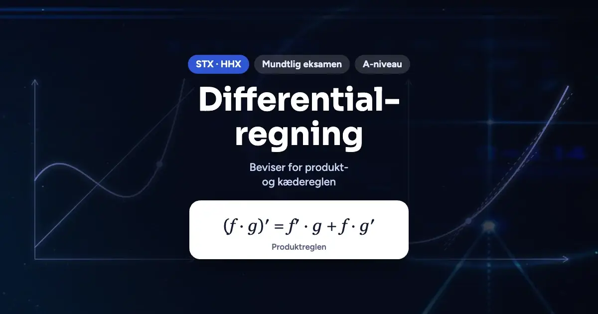 Kursusbillede: Differentialregning – STX · HHX, Mundtlig eksamen, A-niveau
