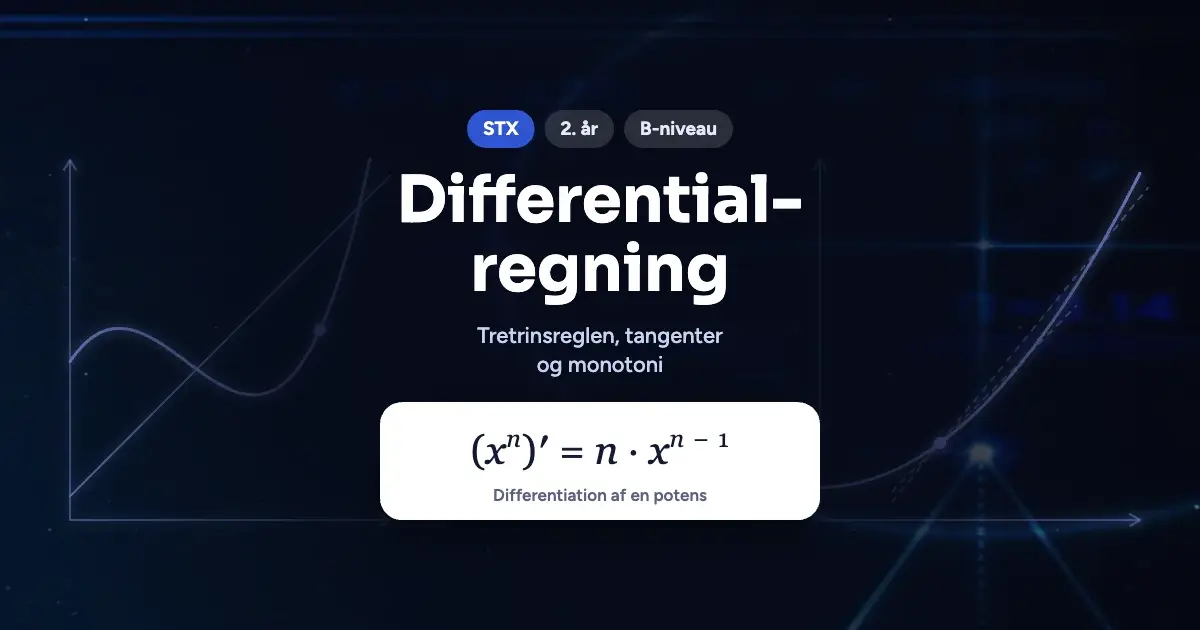 Kursusbillede: Differentialregning – STX, 2. år, B-niveau