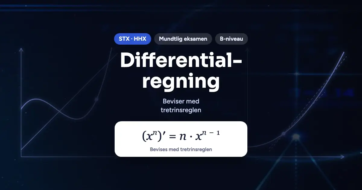 Kursusbillede: Differentialregning – STX · HHX, Mundtlig eksamen, B-niveau