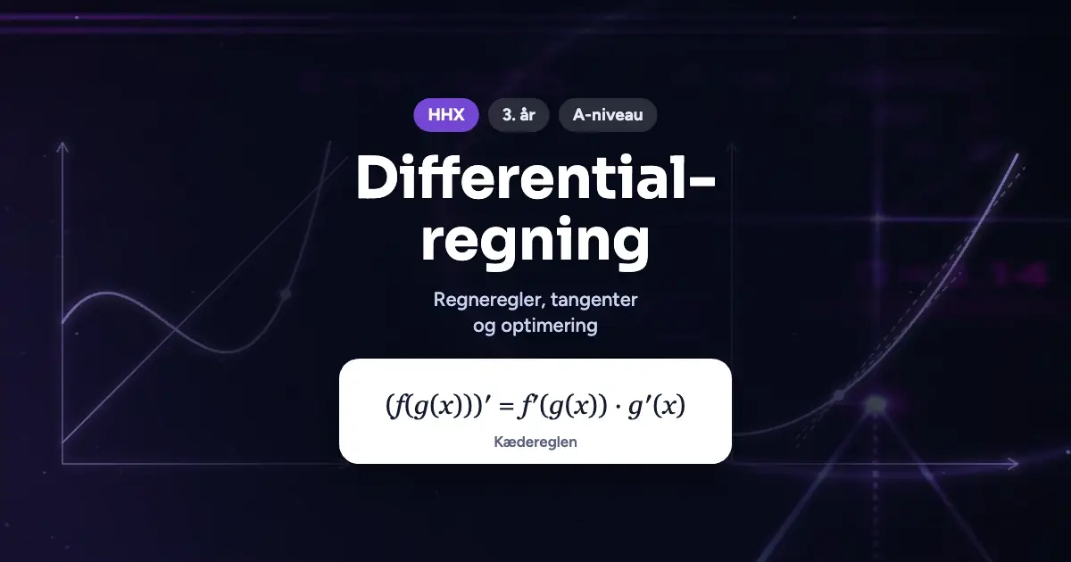 Kursusbillede: Differentialregning – HHX, 3. år, A-niveau