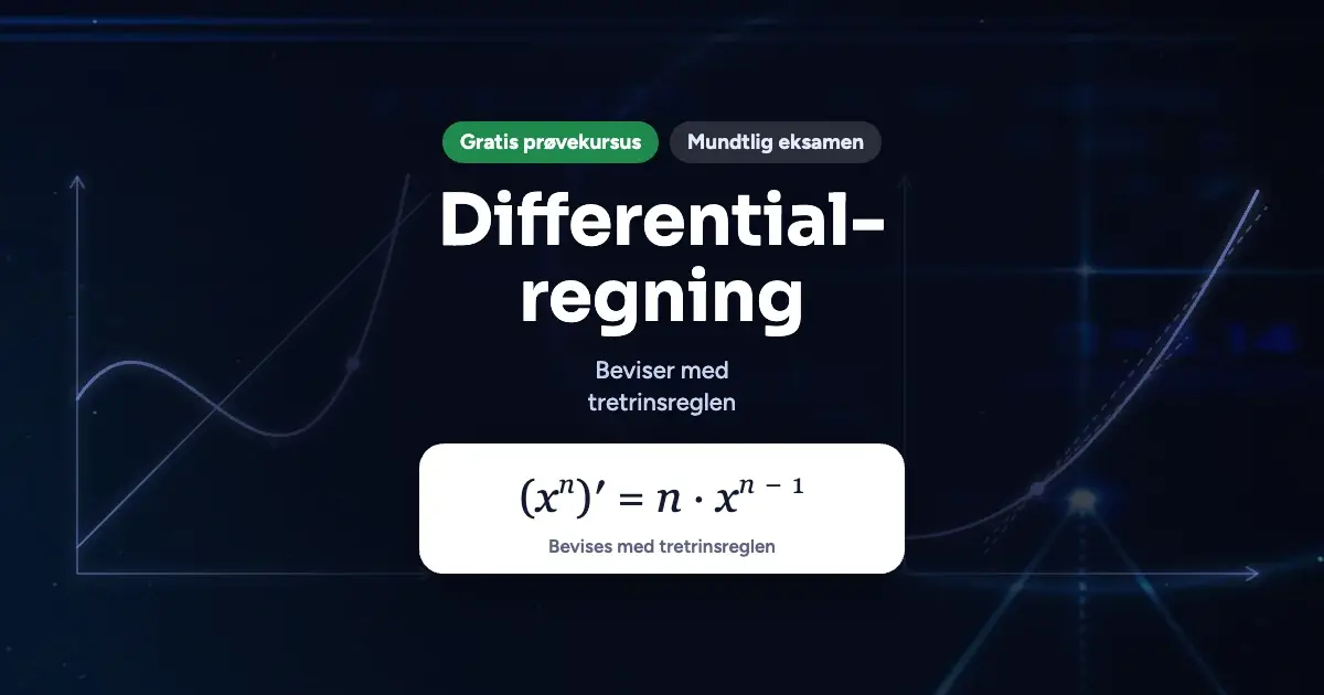 Kursusbillede: Differentialregning – Gratis prøvekursus, Mundtlig eksamen