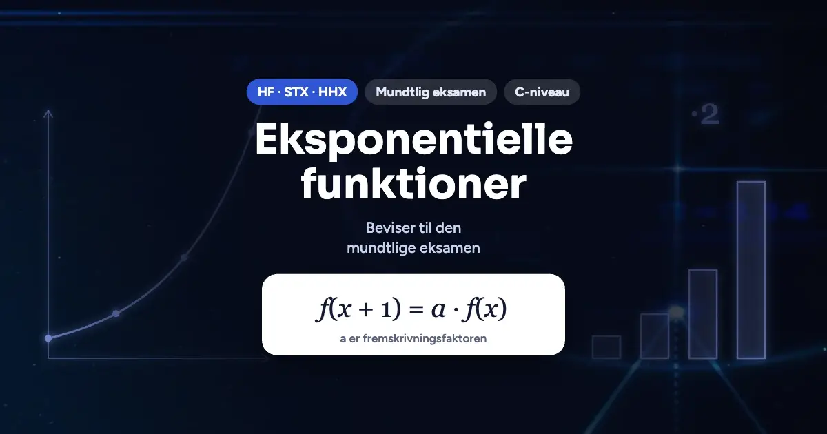 Kursusbillede: Eksponentielle funktioner – HF · STX · HHX, Mundtlig eksamen, C-niveau