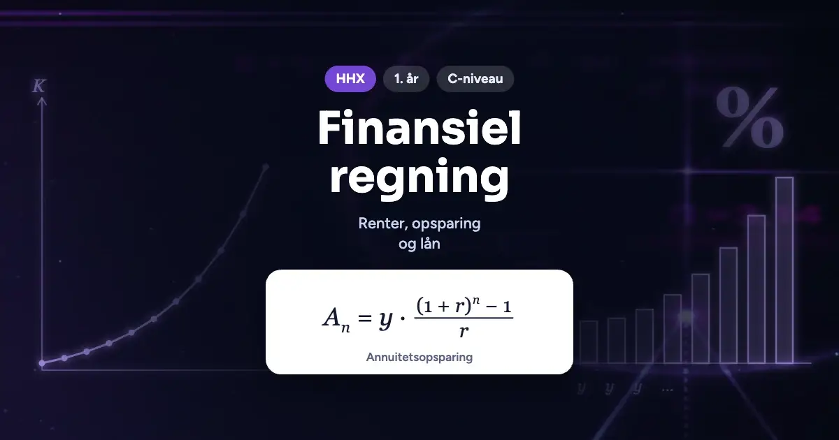 Kursusbillede: Finansiel regning – HHX, 1. år, C-niveau