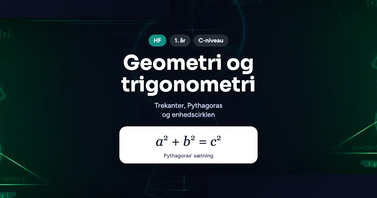Kursusbillede: Geometri og trigonometri – HF, 1. år, C-niveau