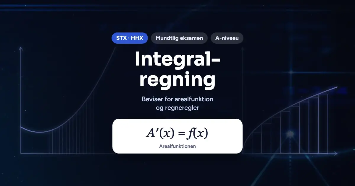 Kursusbillede: Integralregning – STX · HHX, Mundtlig eksamen, A-niveau