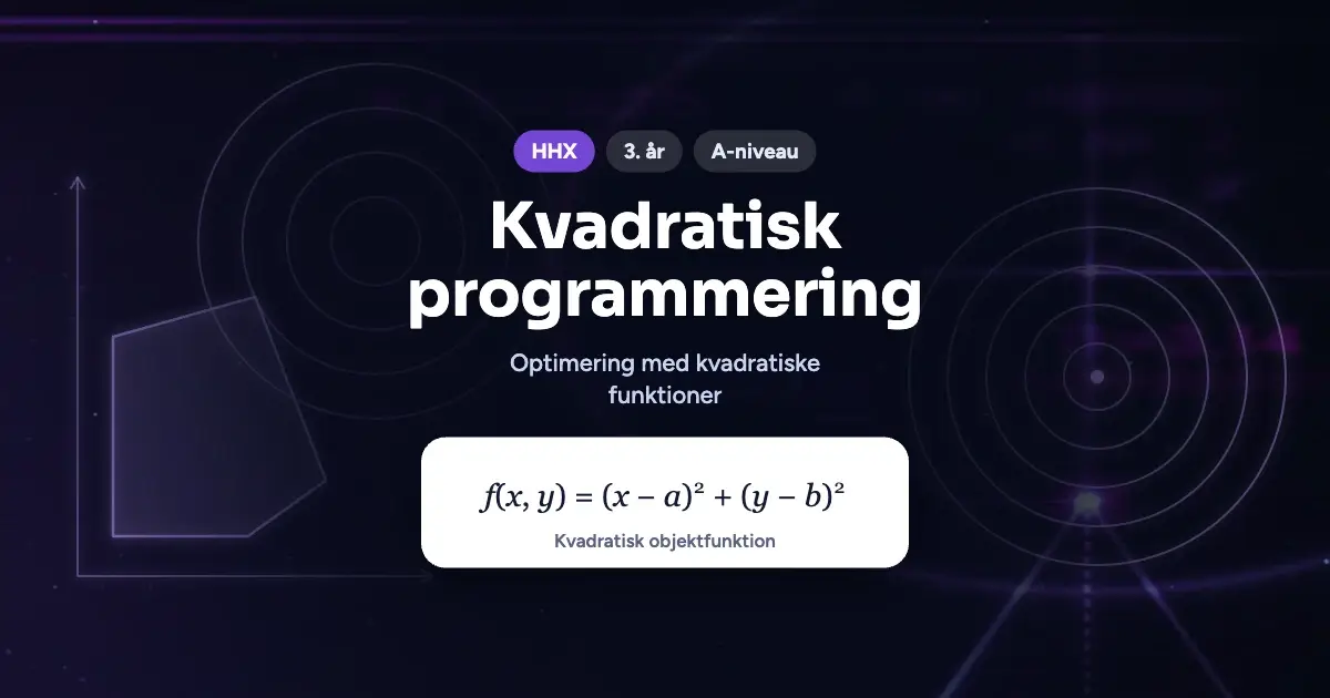 Kursusbillede: Kvadratisk programmering – HHX, 3. år, A-niveau