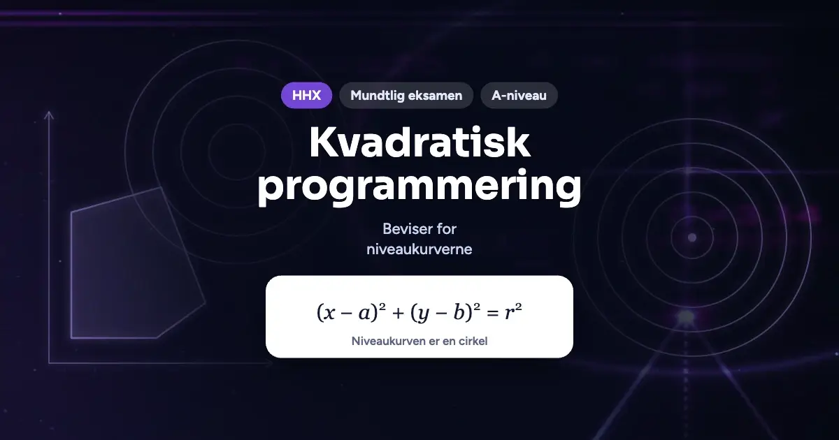 Kursusbillede: Kvadratisk programmering – HHX, Mundtlig eksamen, A-niveau