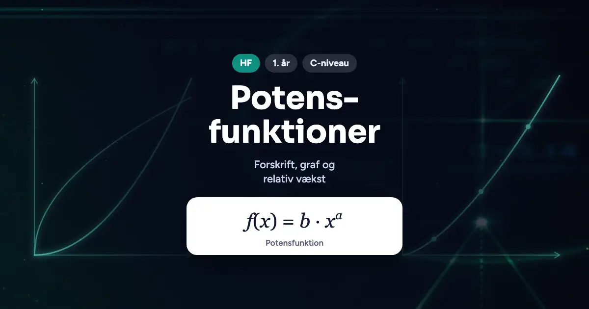Kursusbillede: Potensfunktioner – HF, 1. år, C-niveau