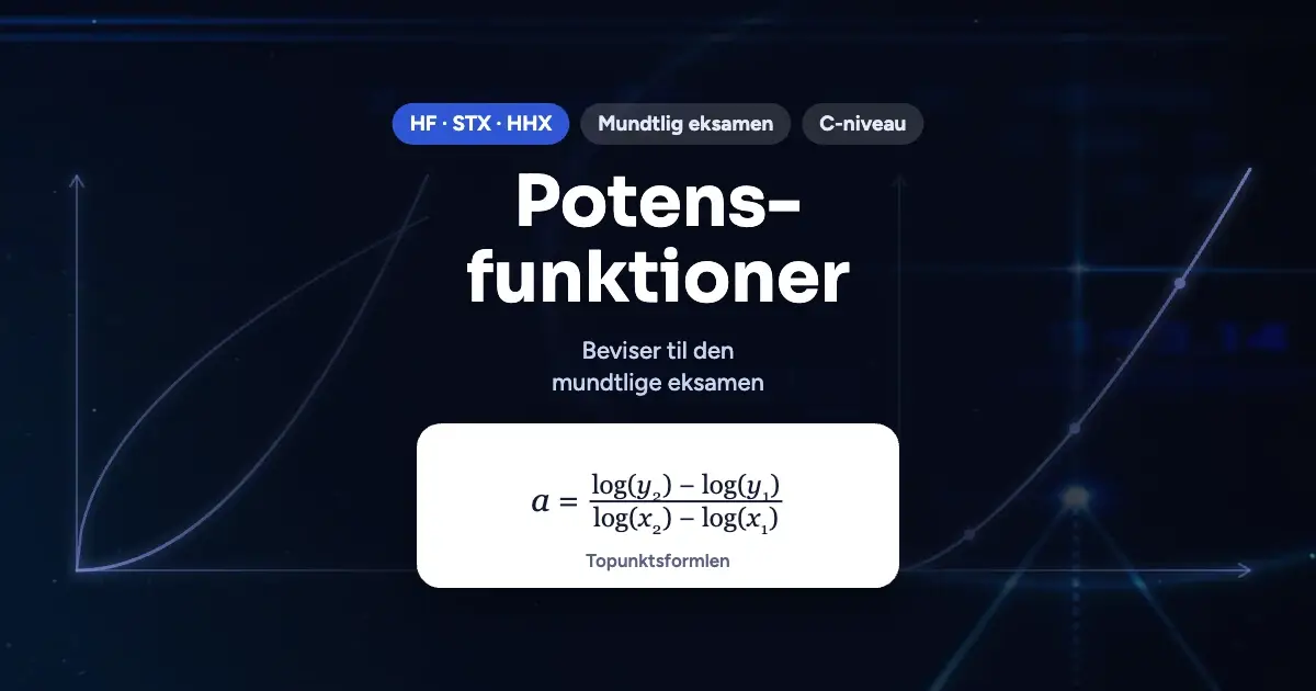 Kursusbillede: Potensfunktioner – HF · STX · HHX, Mundtlig eksamen, C-niveau