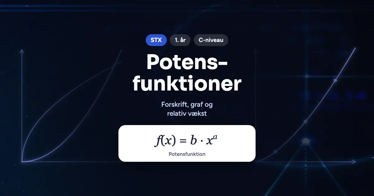 Kursusbillede: Potensfunktioner – STX, 1. år, C-niveau