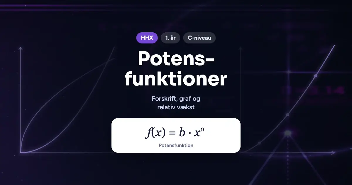 Kursusbillede: Potensfunktioner – HHX, 1. år, C-niveau