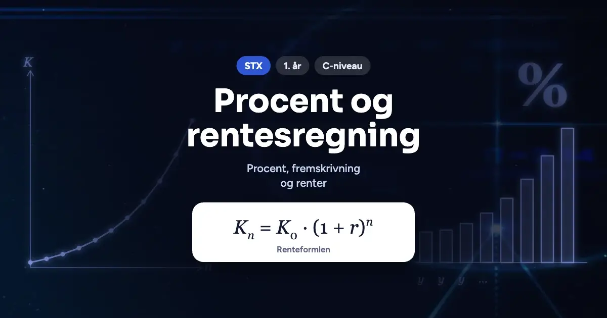 Kursusbillede: Procent og rentesregning – STX, 1. år, C-niveau