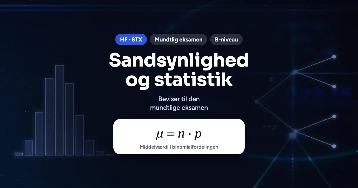 Kursusbillede: Sandsynlighed og statistik – HF · STX, Mundtlig eksamen, B-niveau