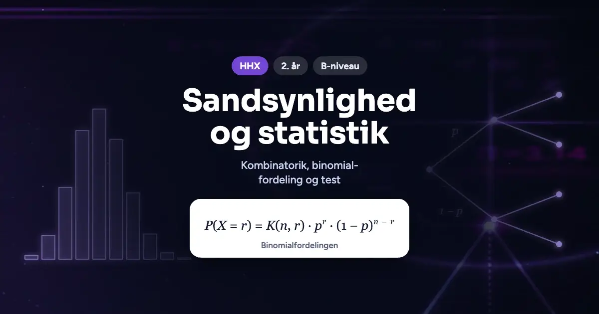Kursusbillede: Sandsynlighed og statistik – HHX, 2. år, B-niveau