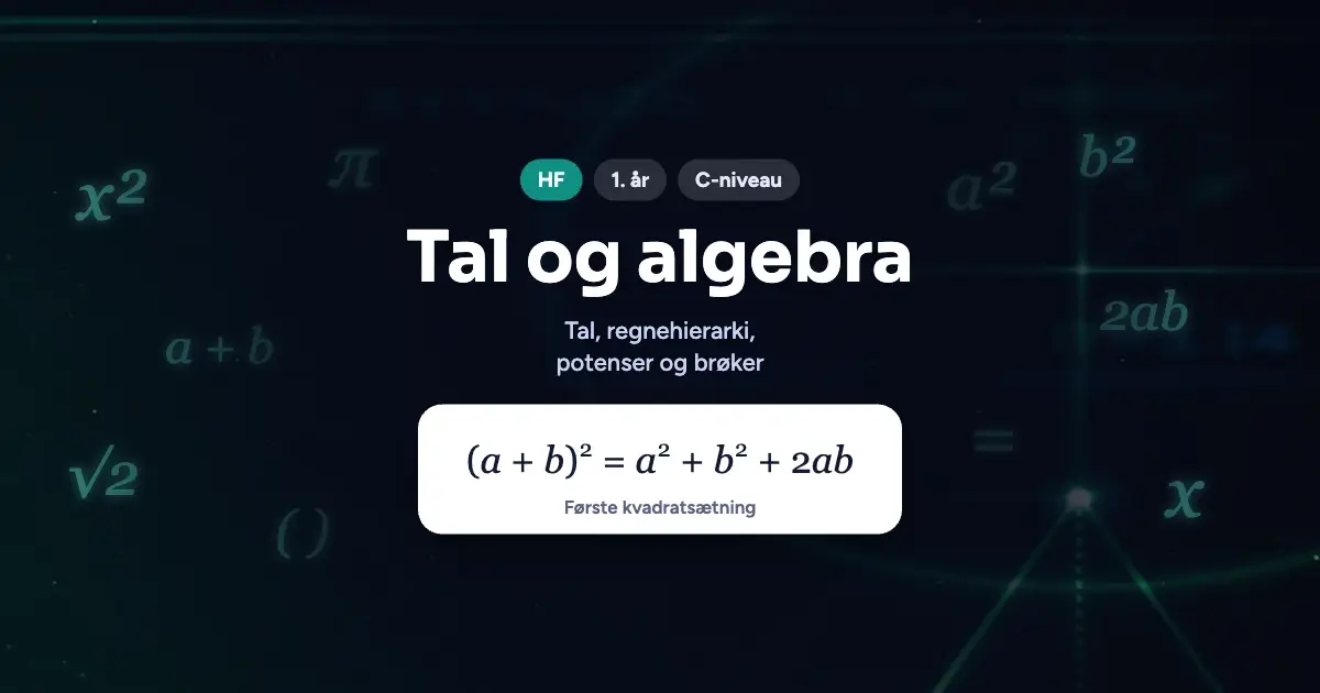 Kursusbillede: Tal og algebra – HF, 1. år, C-niveau