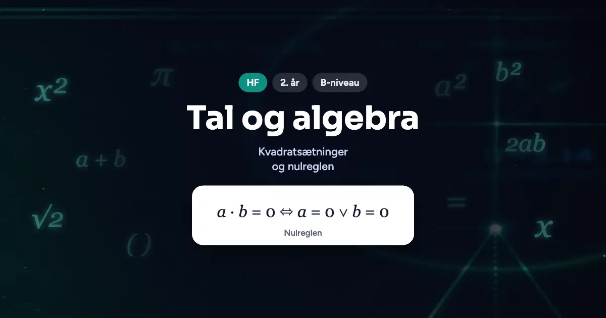 Kursusbillede: Tal og algebra – HF, 2. år, B-niveau
