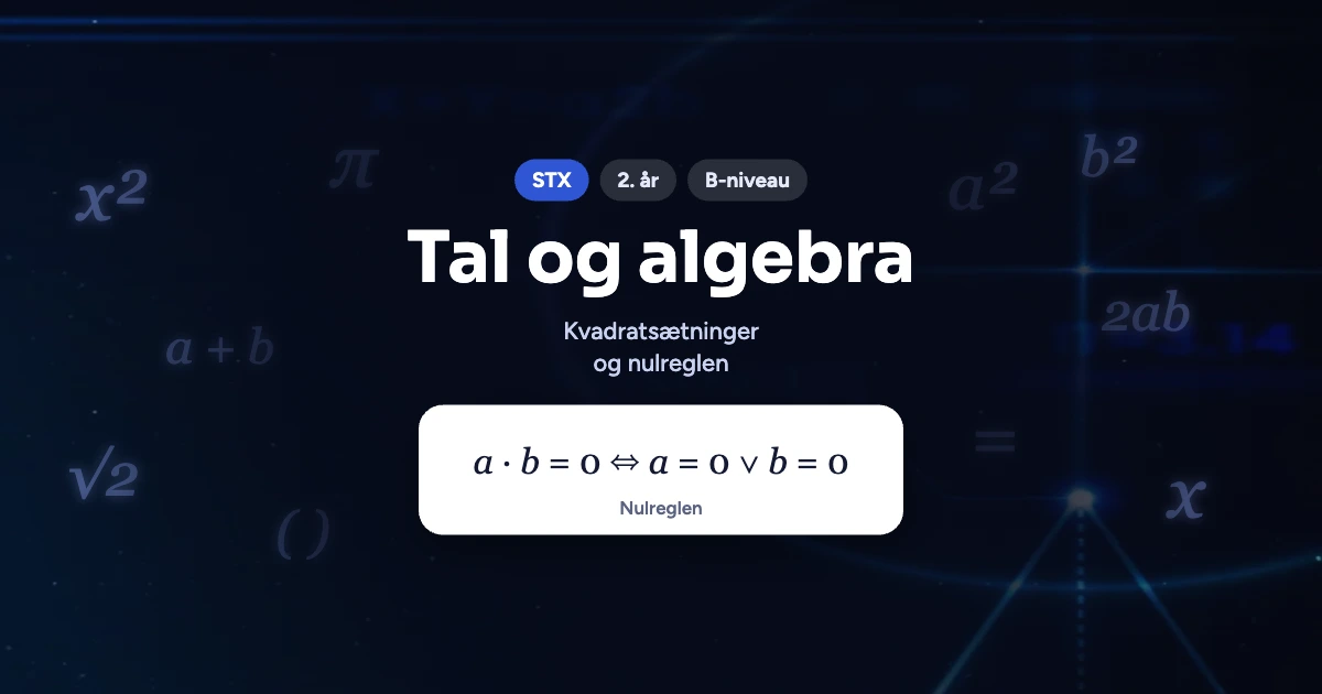 Kursusbillede: Tal og algebra – STX, 2. år, B-niveau
