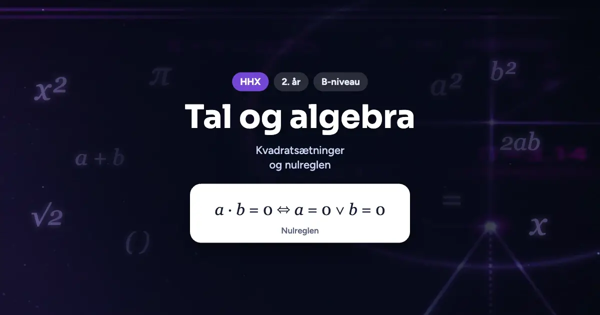 Kursusbillede: Tal og algebra – HHX, 2. år, B-niveau