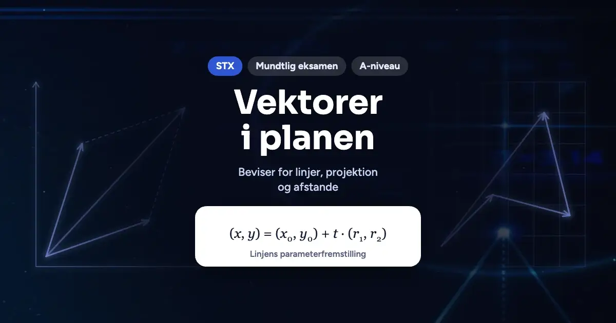 Kursusbillede: Vektorer i planen – STX, Mundtlig eksamen, A-niveau