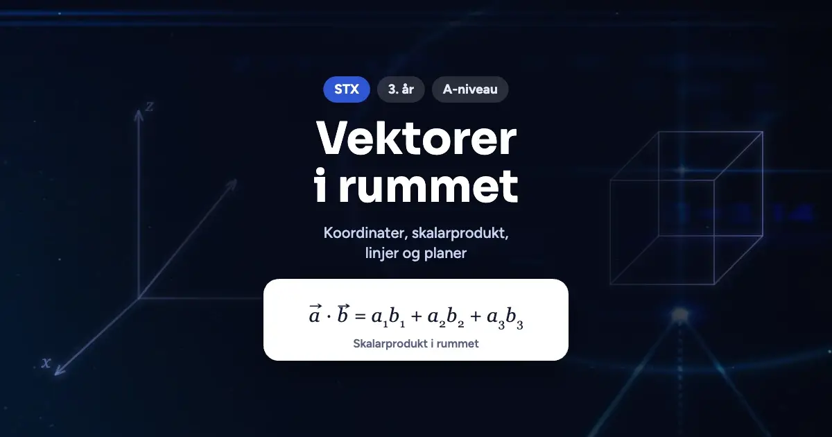 Kursusbillede: Vektorer i rummet – STX, 3. år, A-niveau